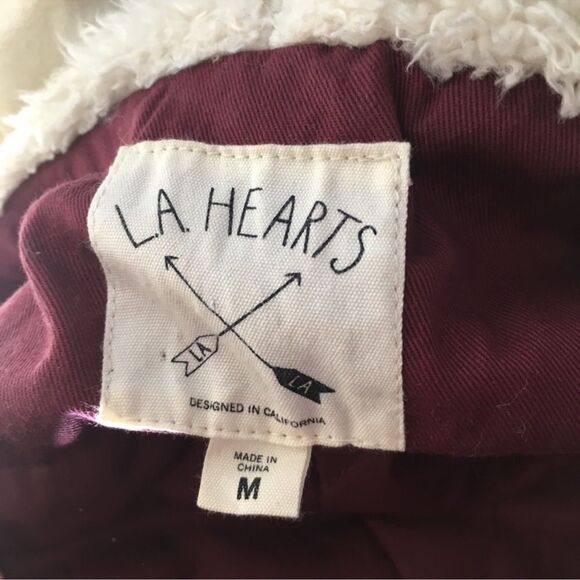 PacSun LA Hearts Coat Red Shawl Collar Size M Tech Preppy Western 🎉 Host Pick 🎉 - Picture 2 of 16